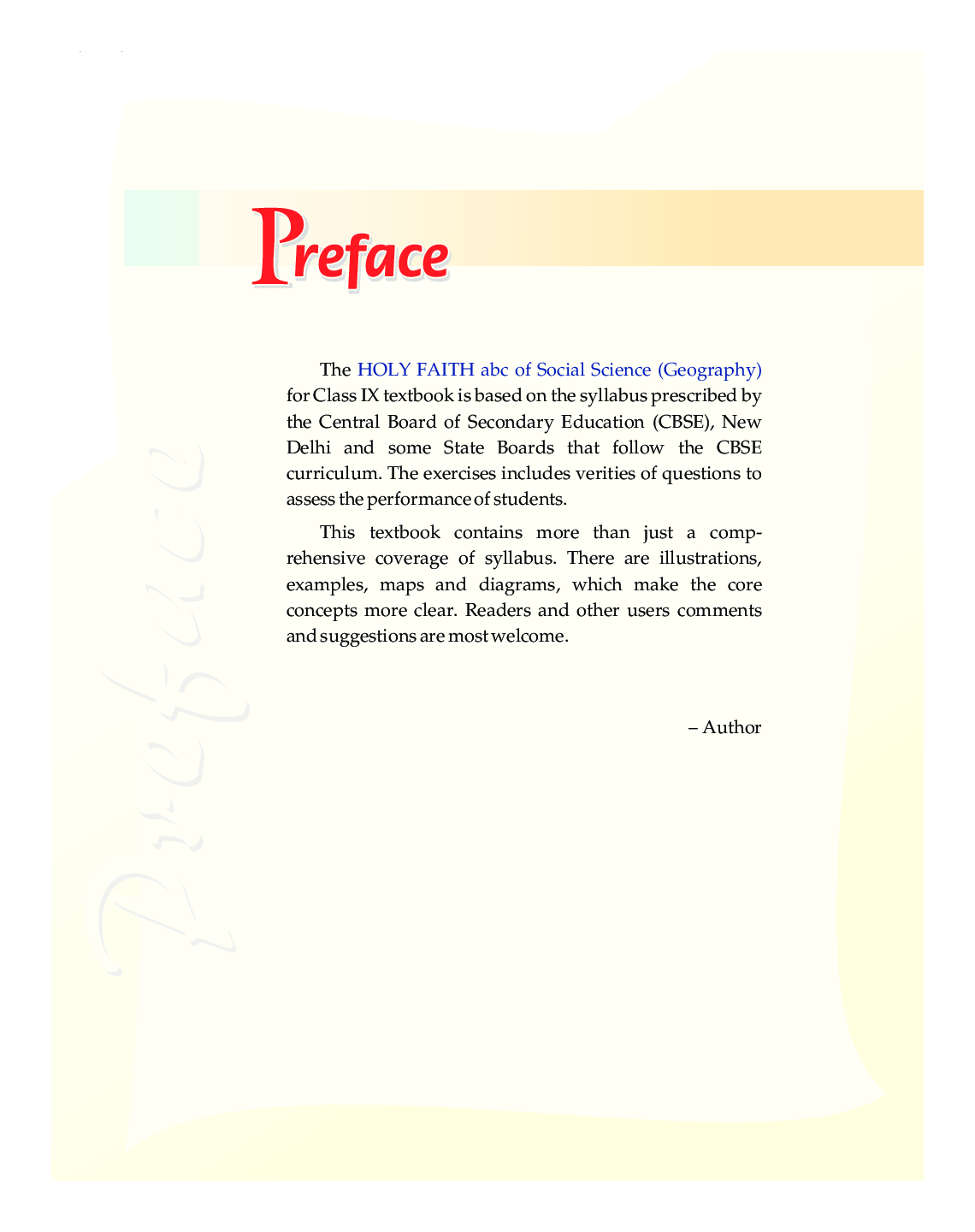 Holy Faith ABS Of Social Science Geography For Class-IX - Page 5