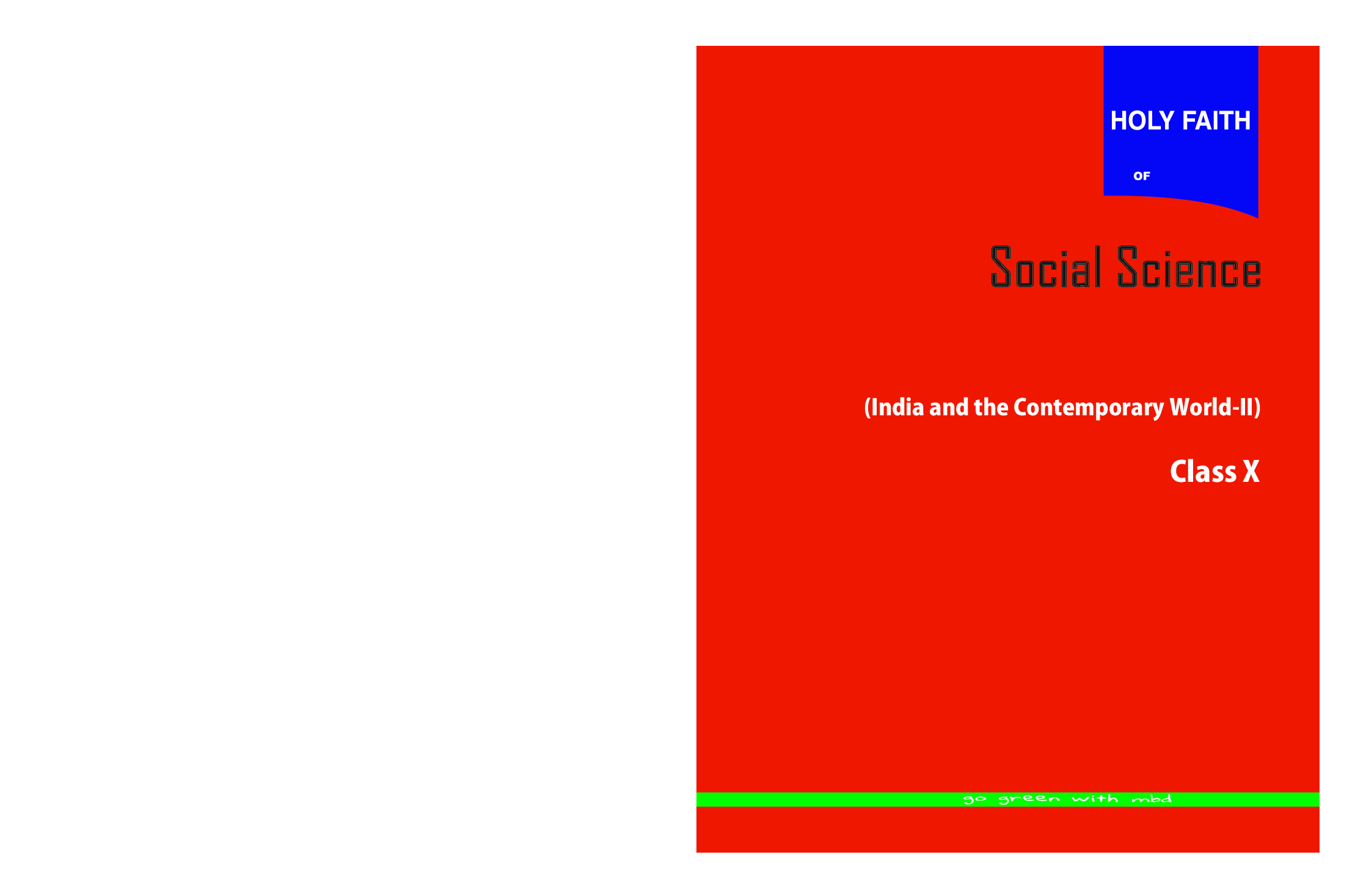 Holy Faith ABS Of Social Science History For Class-X - Page 1
