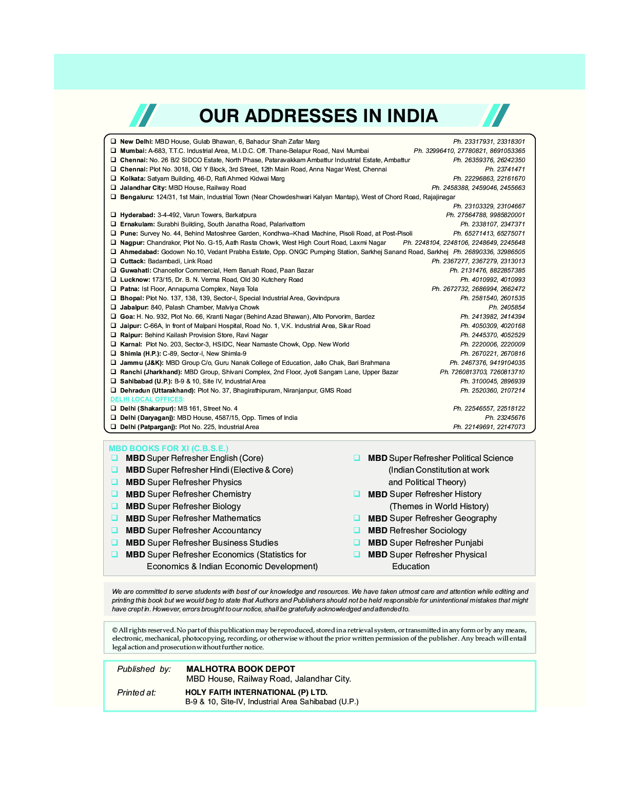 MBD Super Refresher Physics For Class-XI - Page 4