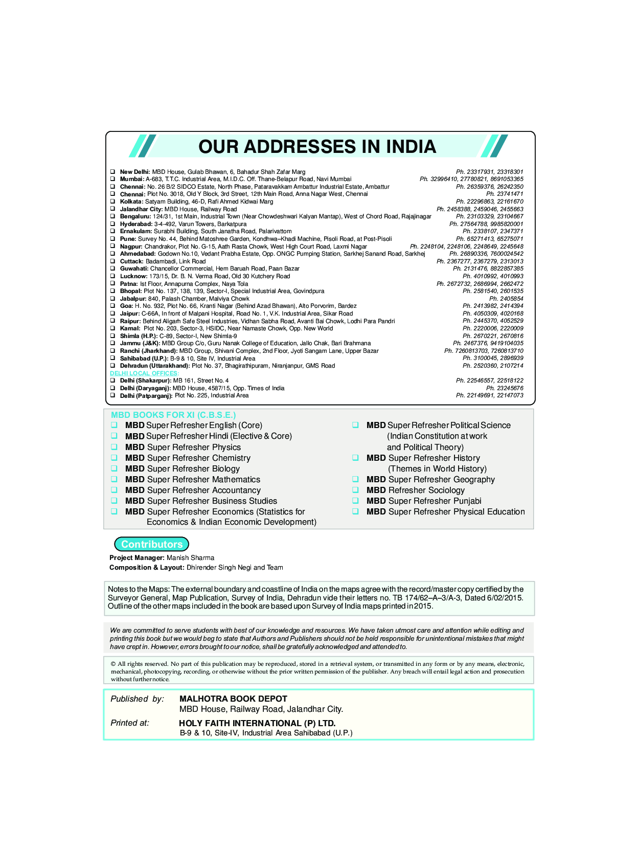 MBD Super Refresher Geography For Class-XI - Page 4
