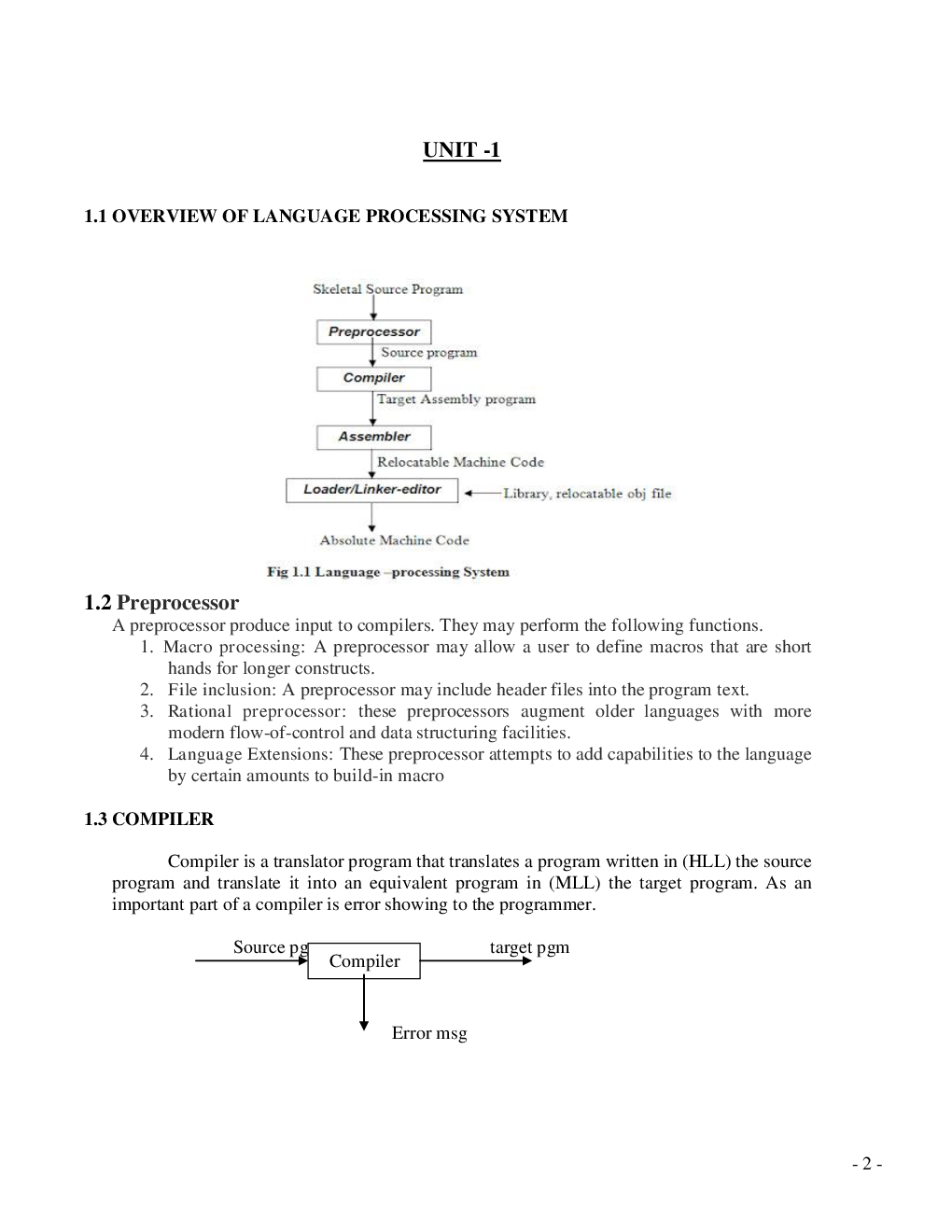 VTU eNotes On Compiler Design For Computer Science Engineering - Page 3