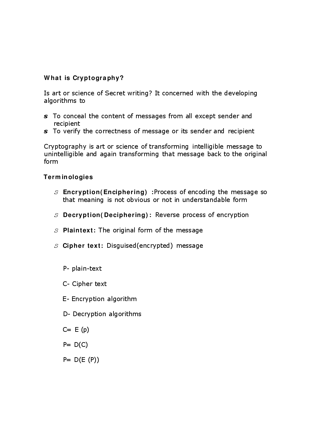 VTU eNotes On U-I Foundations Of Cryptography For Computer Science Engineering - Page 2