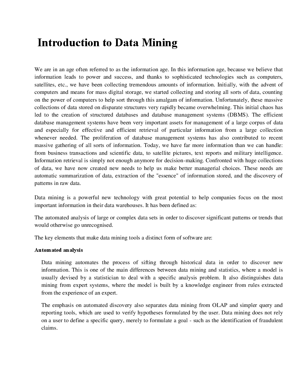 VTU eNotes On Data Mining:  Concepts and Techniques  For Computer Science Engineering - Page 3