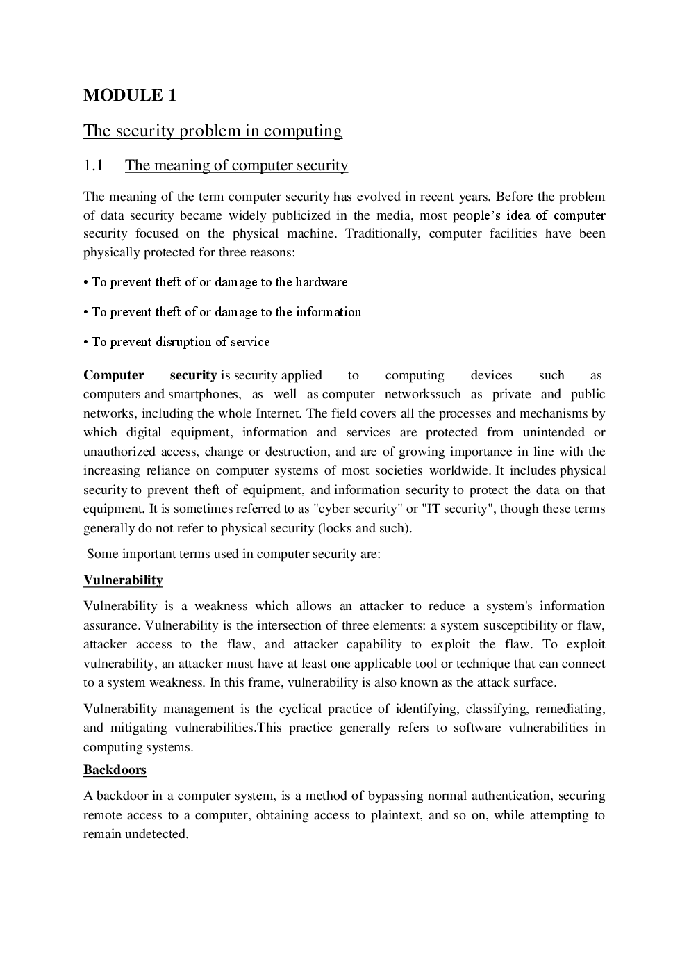 VTU eNotes On Information Security For Computer Science Engineering - Page 2