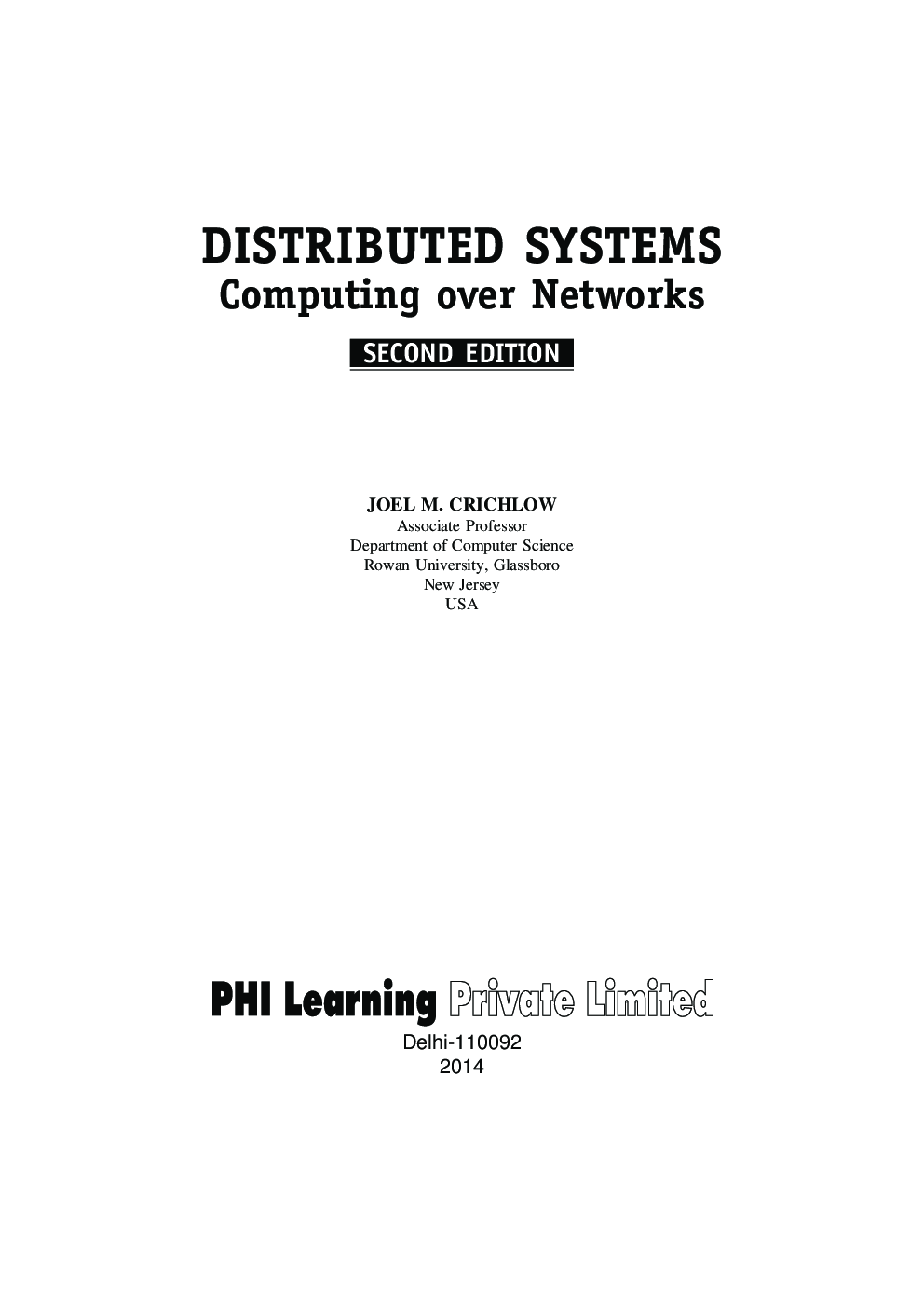 Distributed Systems : Computing Over Networks - Page 2