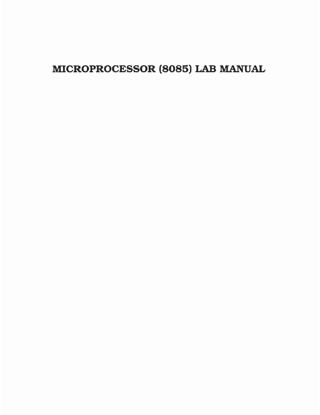 Microprocessor (8085) Lab Manual - Page 3
