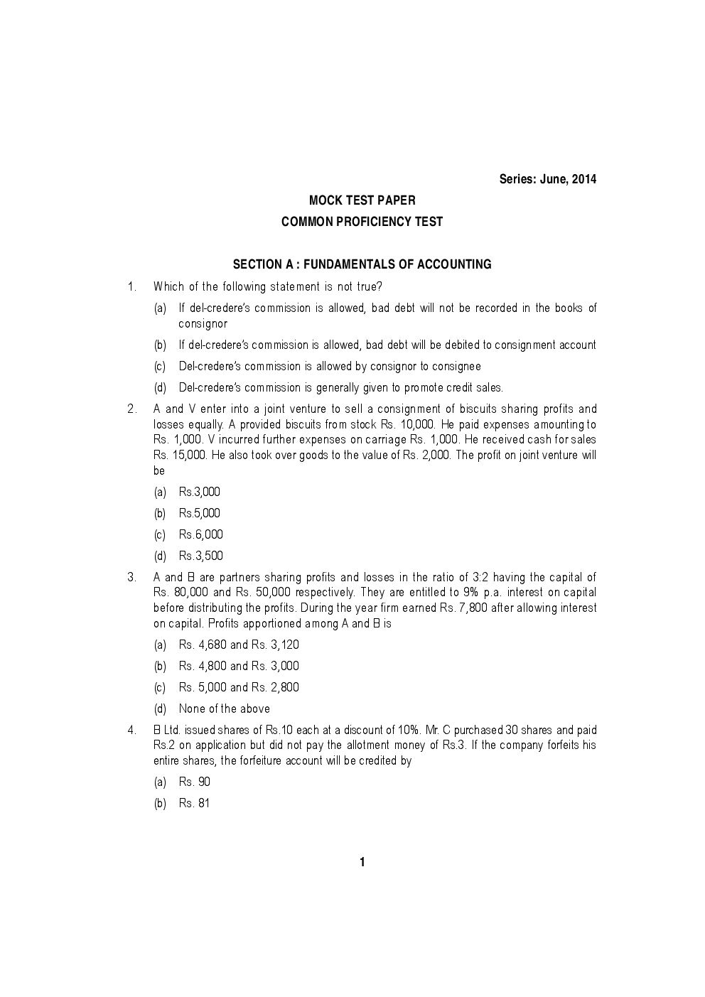 Study Material Mock Test Papers Question With Answers For CPT 2018 - Page 2