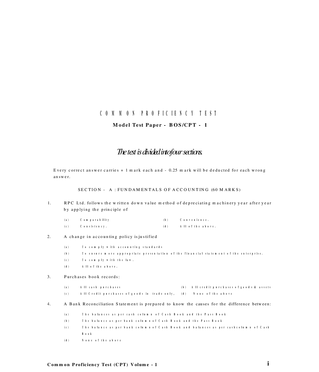 Study Material Model Test Papers Question With Answer Volume-I For CPT 2018 - Page 5