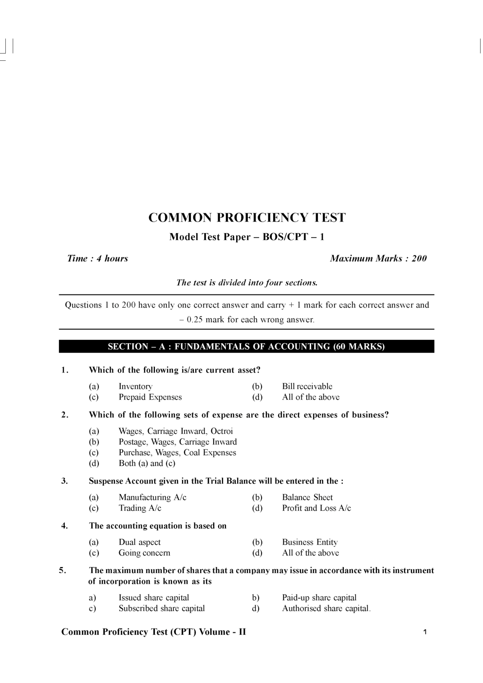 Study Material Model Test Papers Question With Answer Volume-II For CPT 2018 - Page 4
