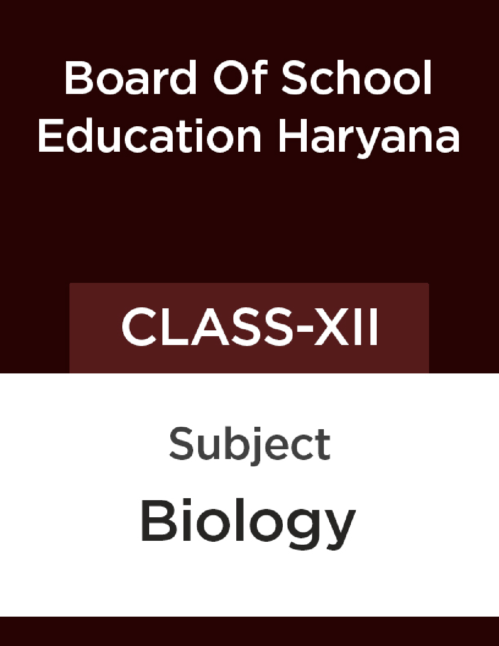 Biology For Class - XII For ( Board Of School Education, Haryana ) - Page 1