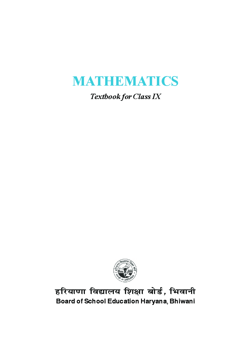 Mathematics For Class - IX For ( Board Of School Education, Haryana ) - Page 2
