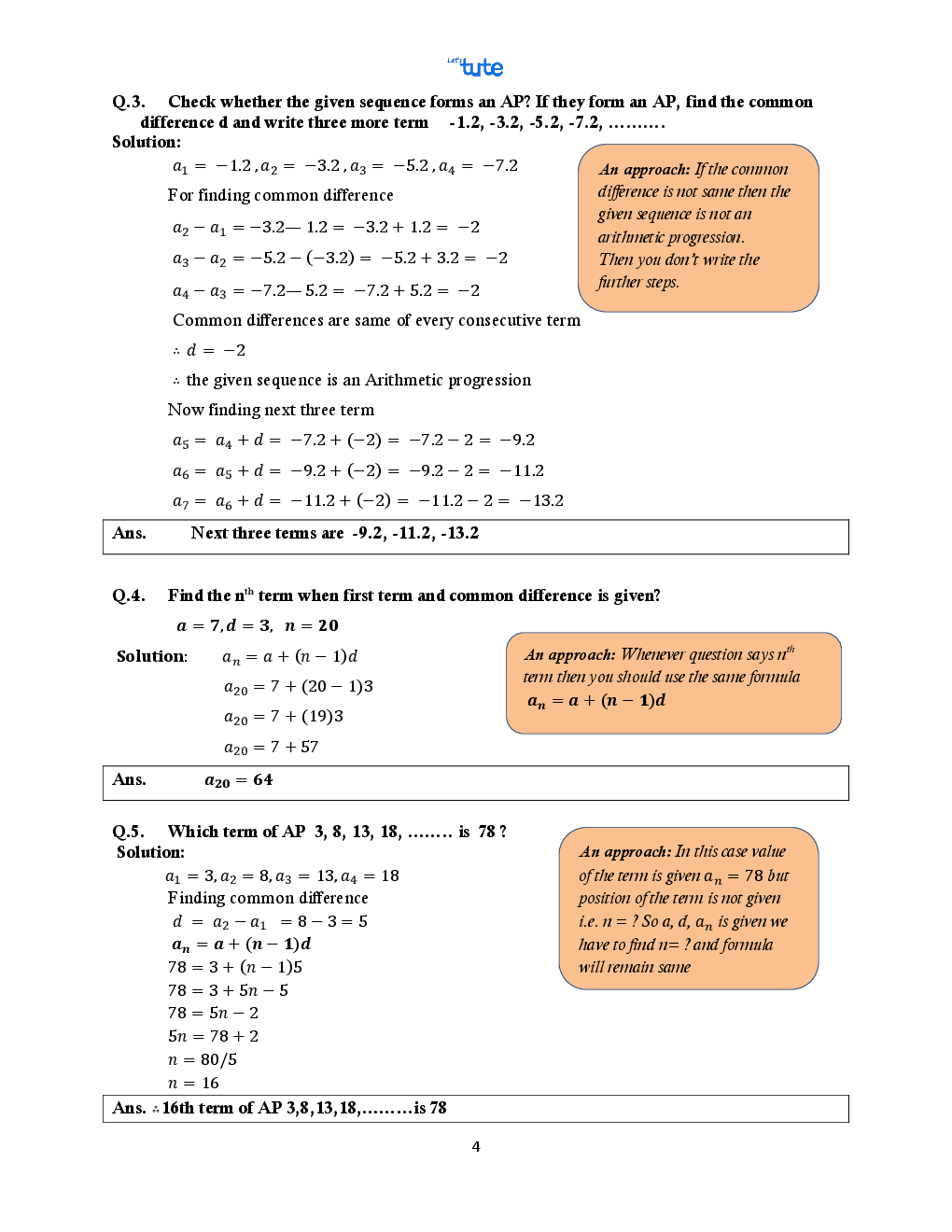 Mathematics Smart Book Arithmetic Progressions For Class X (CBSE) - Page 5