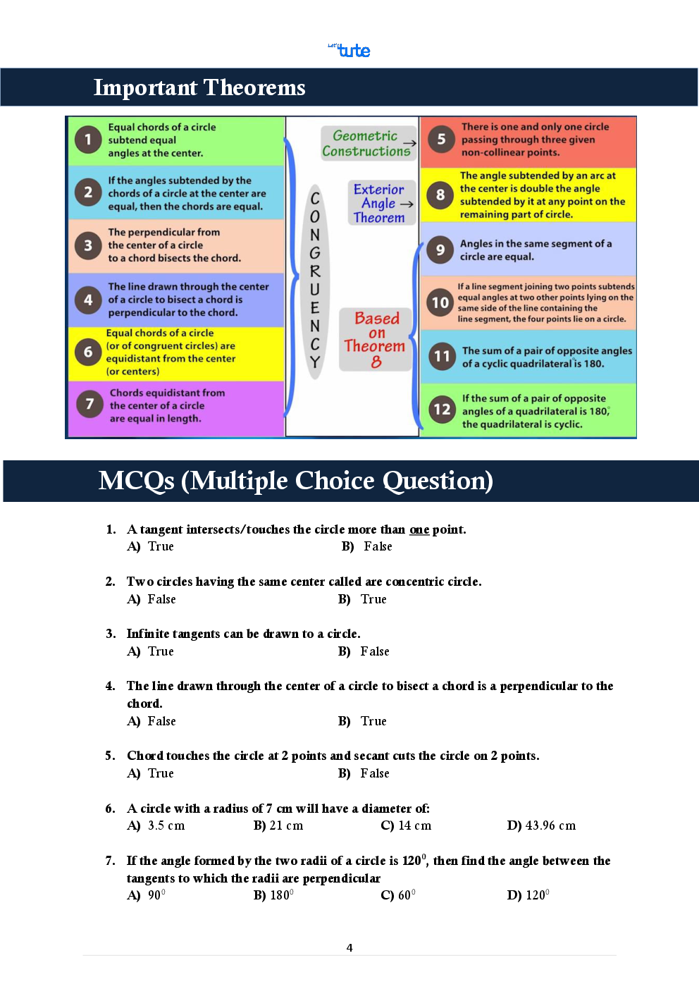 Mathematics Smart Book Circles For Class X (CBSE) - Page 4