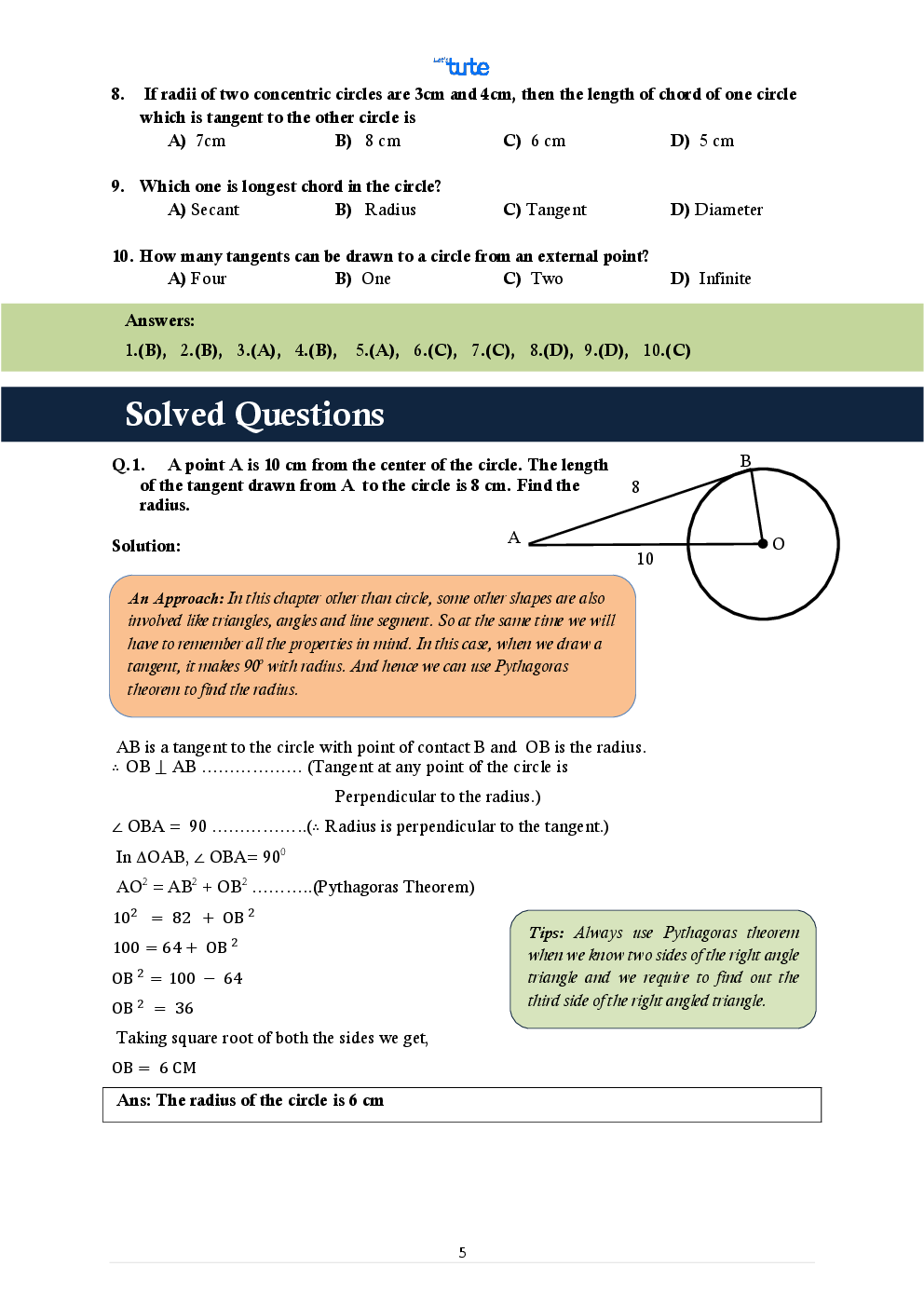 Mathematics Smart Book Circles For Class X (CBSE) - Page 5