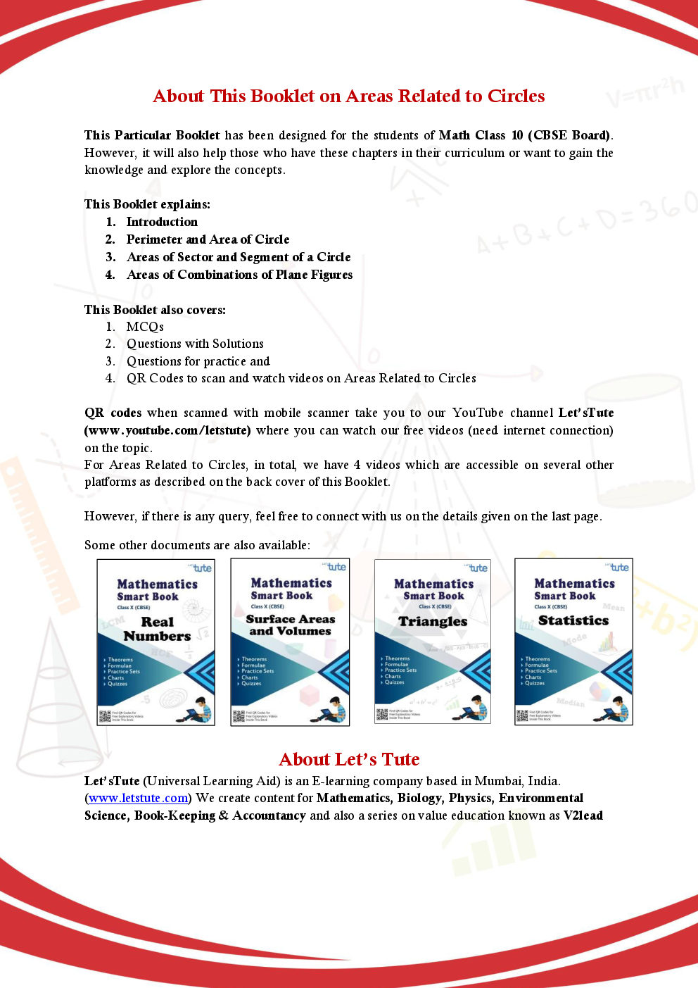 Mathematics Smart Book Areas Related To Circles For Class X (CBSE) - Page 2