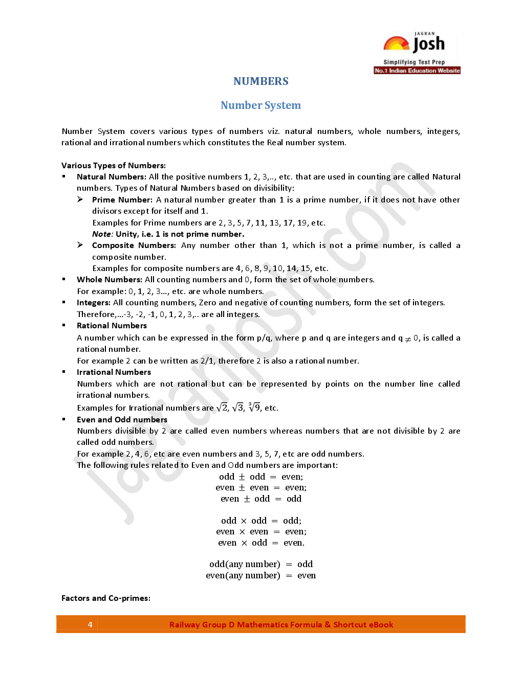 Railway Group D Mathematics Formula And Shortcut  E-Book - Page 4
