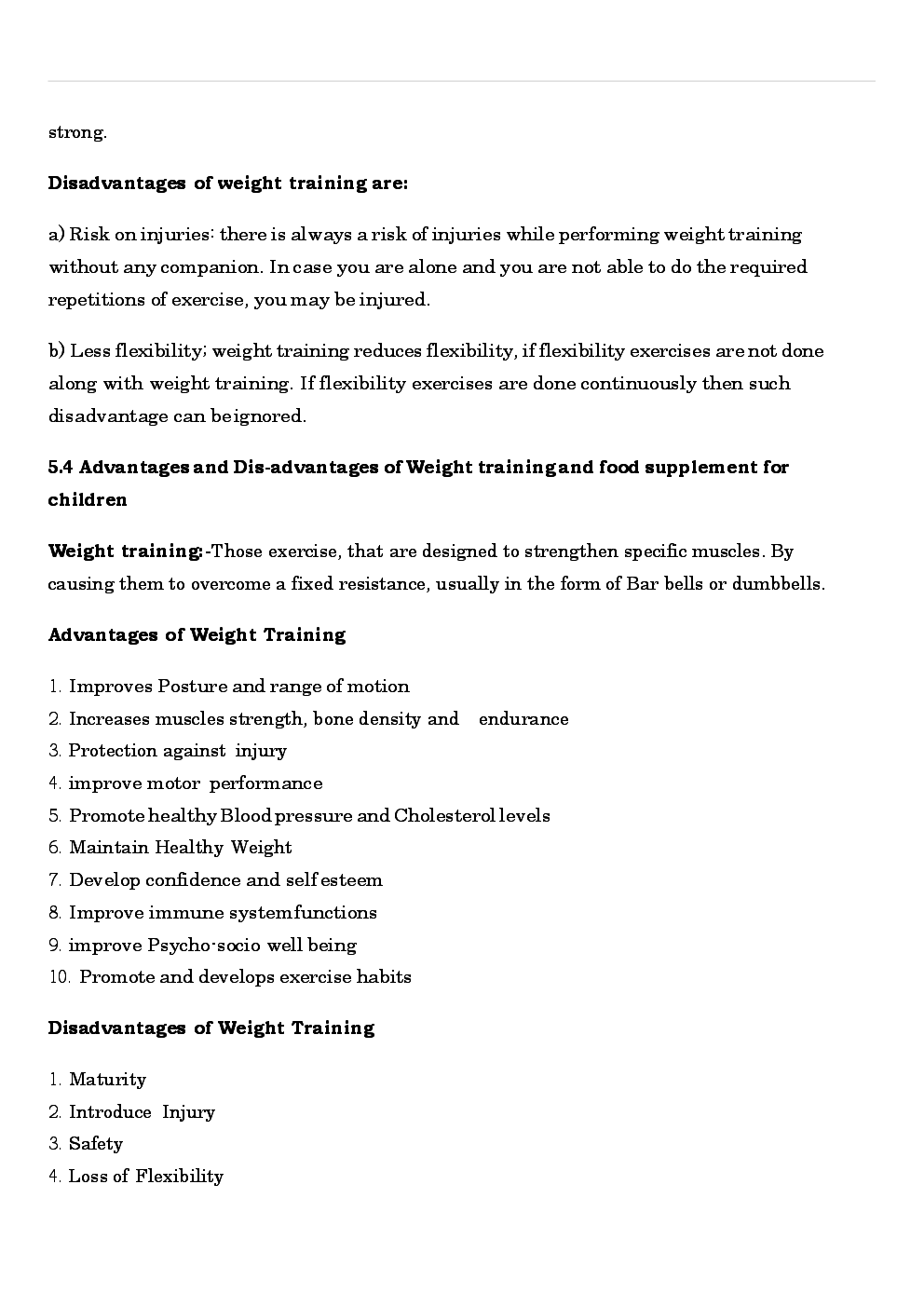 CBSE Class 12 Physical Education Revision Notes Children And Sports - Page 5