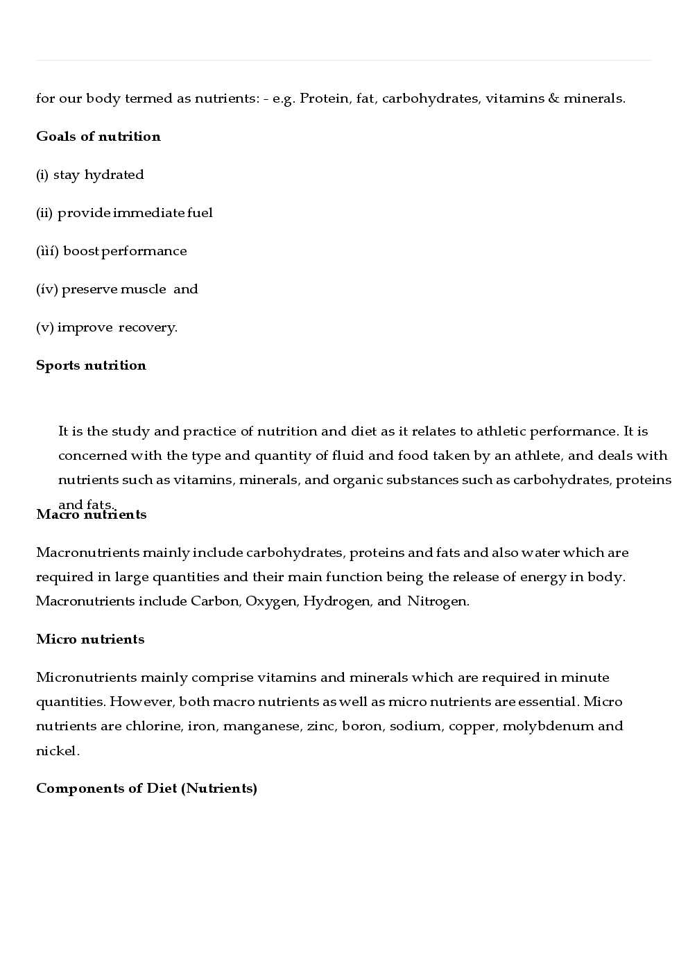 CBSE Class 12 Physical Education Revision Notes Sports And Nutrition - Page 3