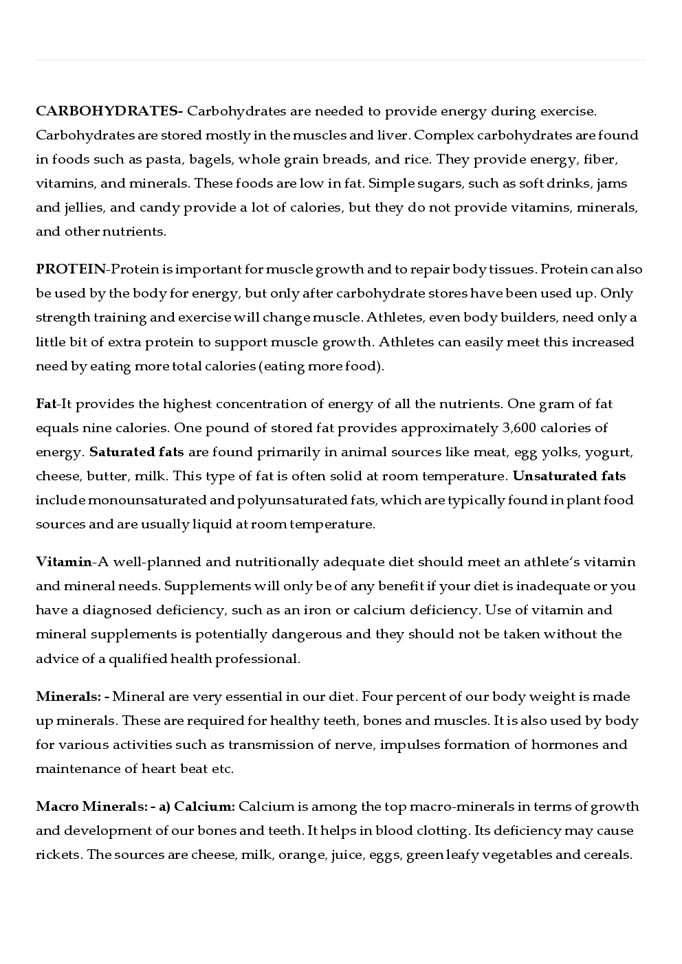 CBSE Class 12 Physical Education Revision Notes Sports And Nutrition - Page 5