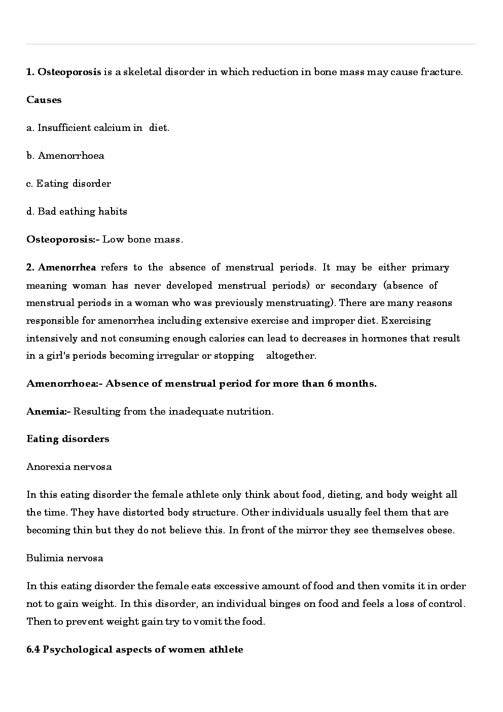 CBSE Class 12 Physical Education Revision Notes Woman And Sports - Page 5