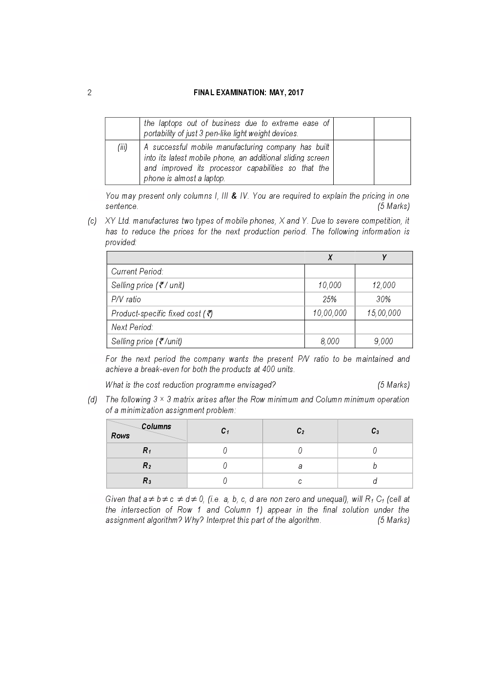 CA Final For Advanced Management Accounting Previous Year Paper Question With Answer 2018 - Page 3