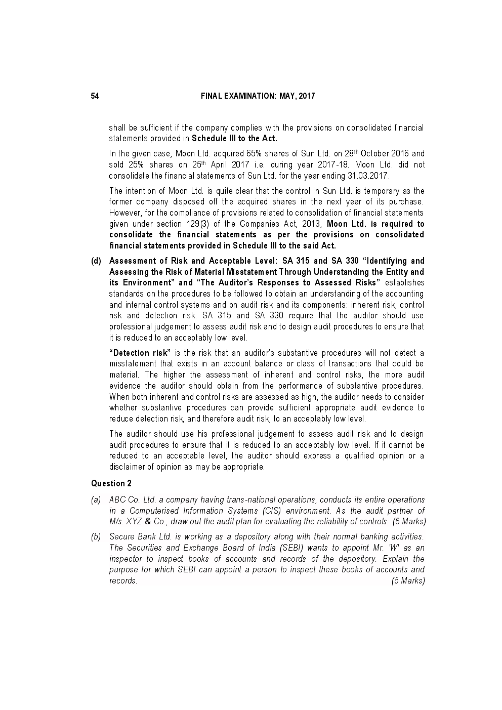 CA Final For Advanced Auditing And Professional Ethics Previous Year Paper Question With Answer 2018 - Page 4