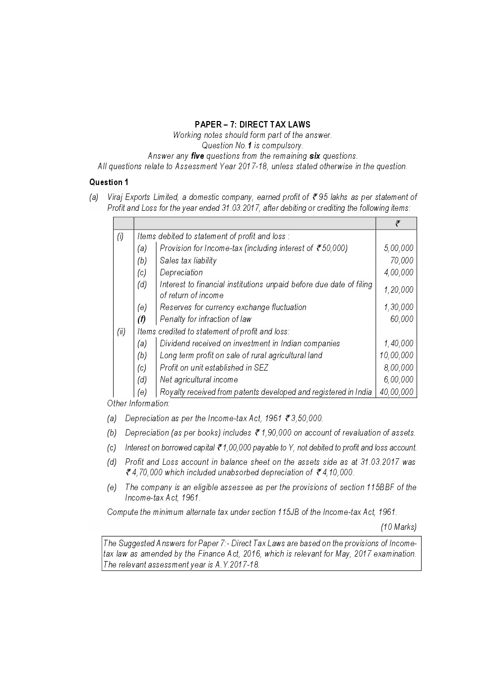 CA Final For Direct Tax Laws Previous Year Paper Question With Answer 2018 - Page 2