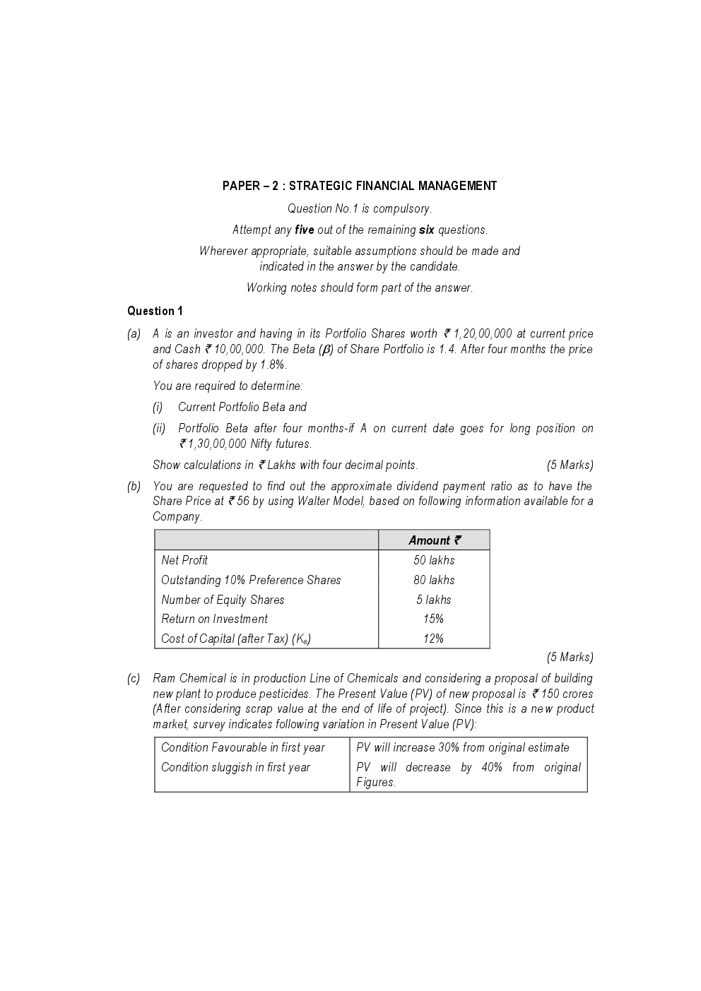 CA Final For Strategic Financial Management Previous Year Paper Question With Answer 2018 - Page 2