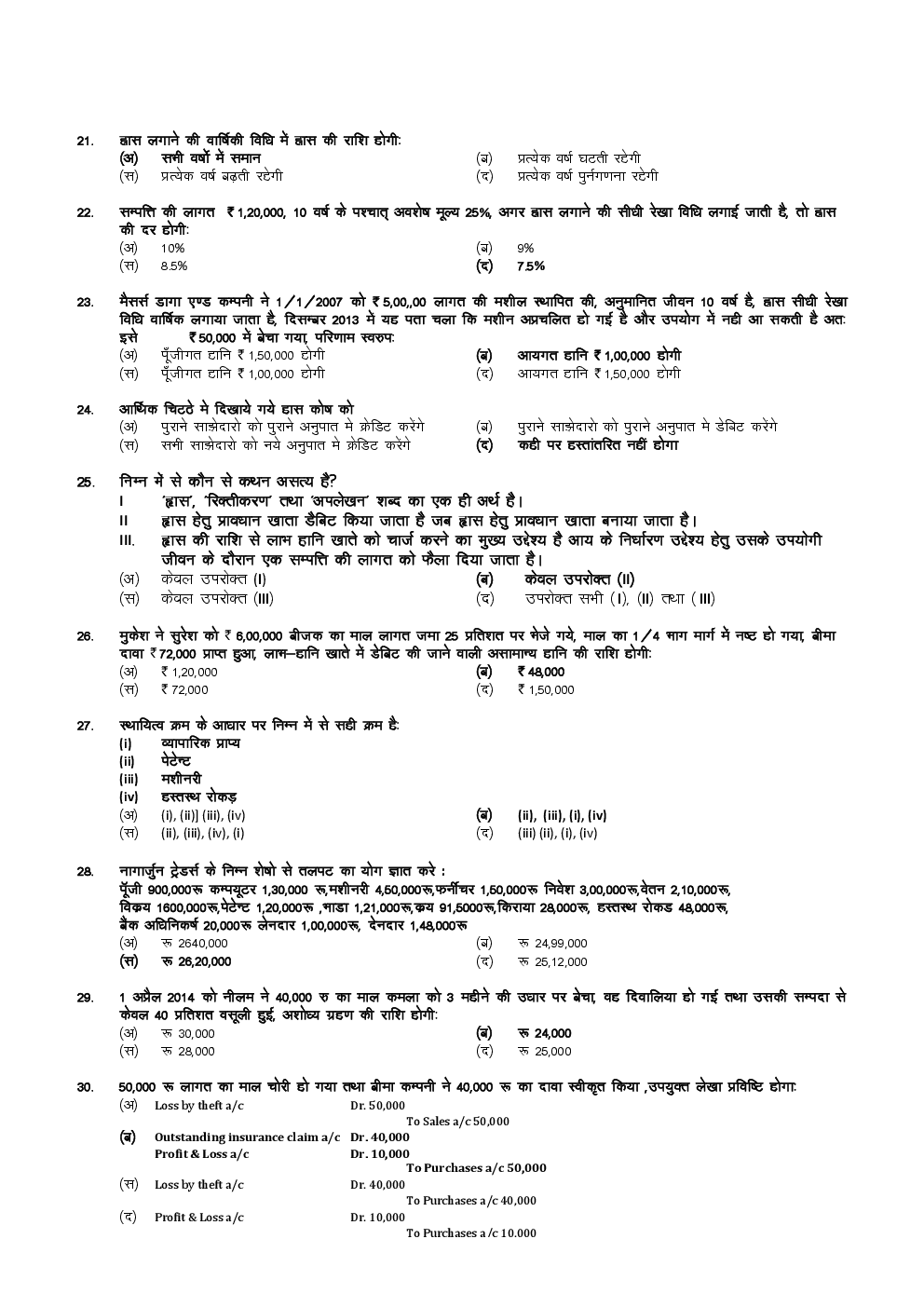 CPT December 2014 Previous Year Paper Question With Answer Hindi - Page 4