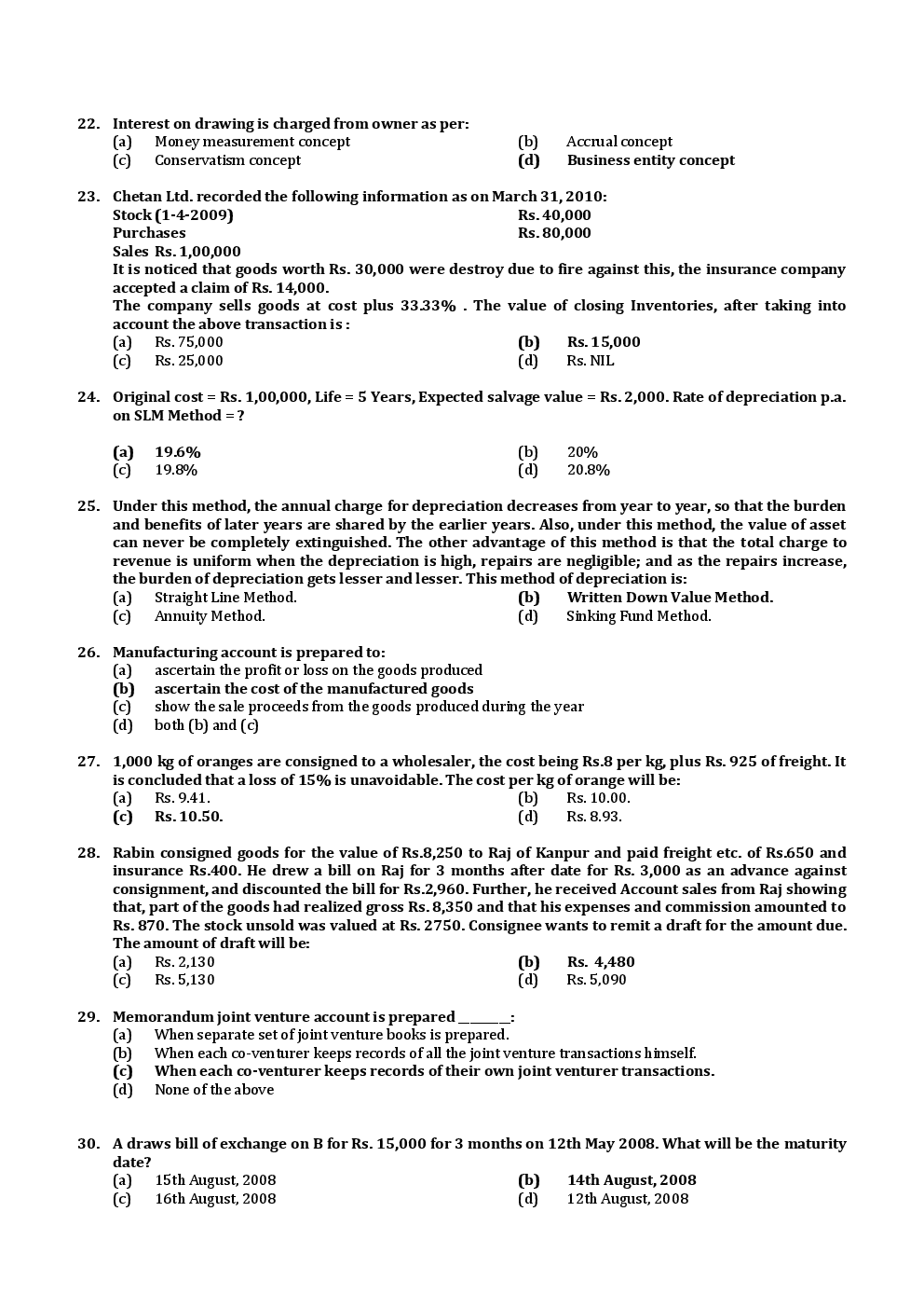 CPT December 2015 Previous Year Paper Question With Answer English - Page 4