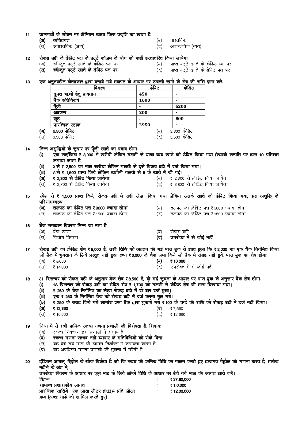 CPT June 2015 Previous Year Paper Question With Answer Hindi - Page 3