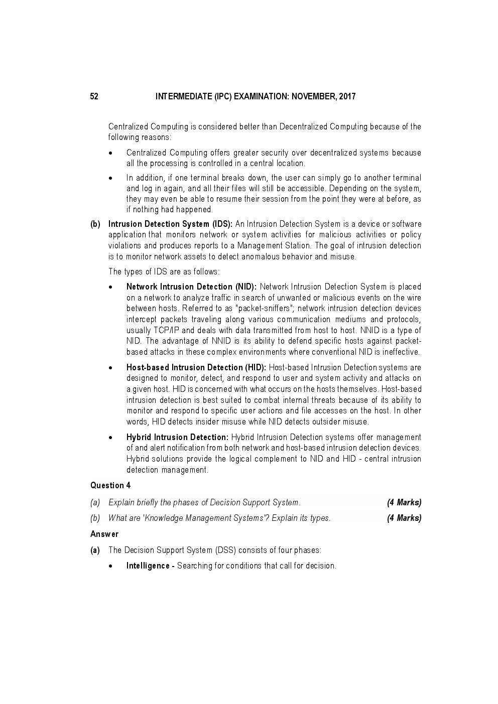 CA IPCC For Information Technology And Strategic Management Section-A Information Technology November 2017 Previous Year Paper Question With Answer - Page 5