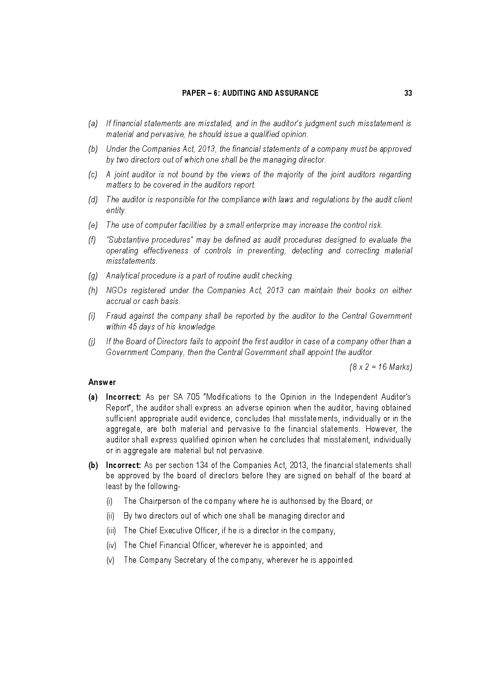 CA IPCC For Auditing And Assurance May 2017 Previous Year Paper Question With Answer - Page 5