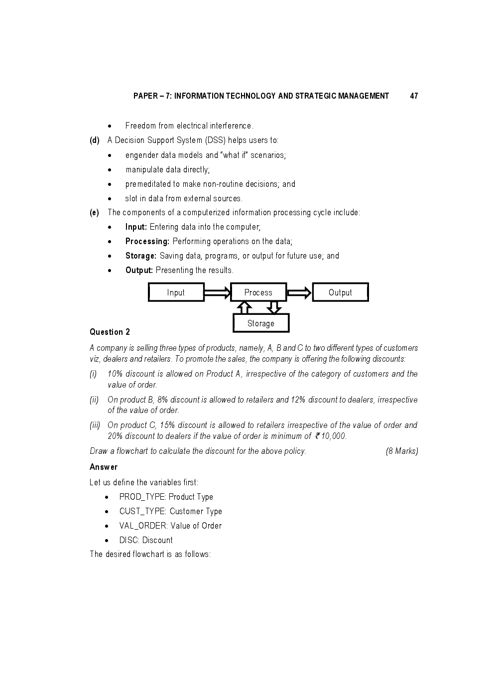 CA IPCC For Information Technology And Strategic Management Section-A Information Technology May 2017 Previous Year Paper Question With Answer - Page 3