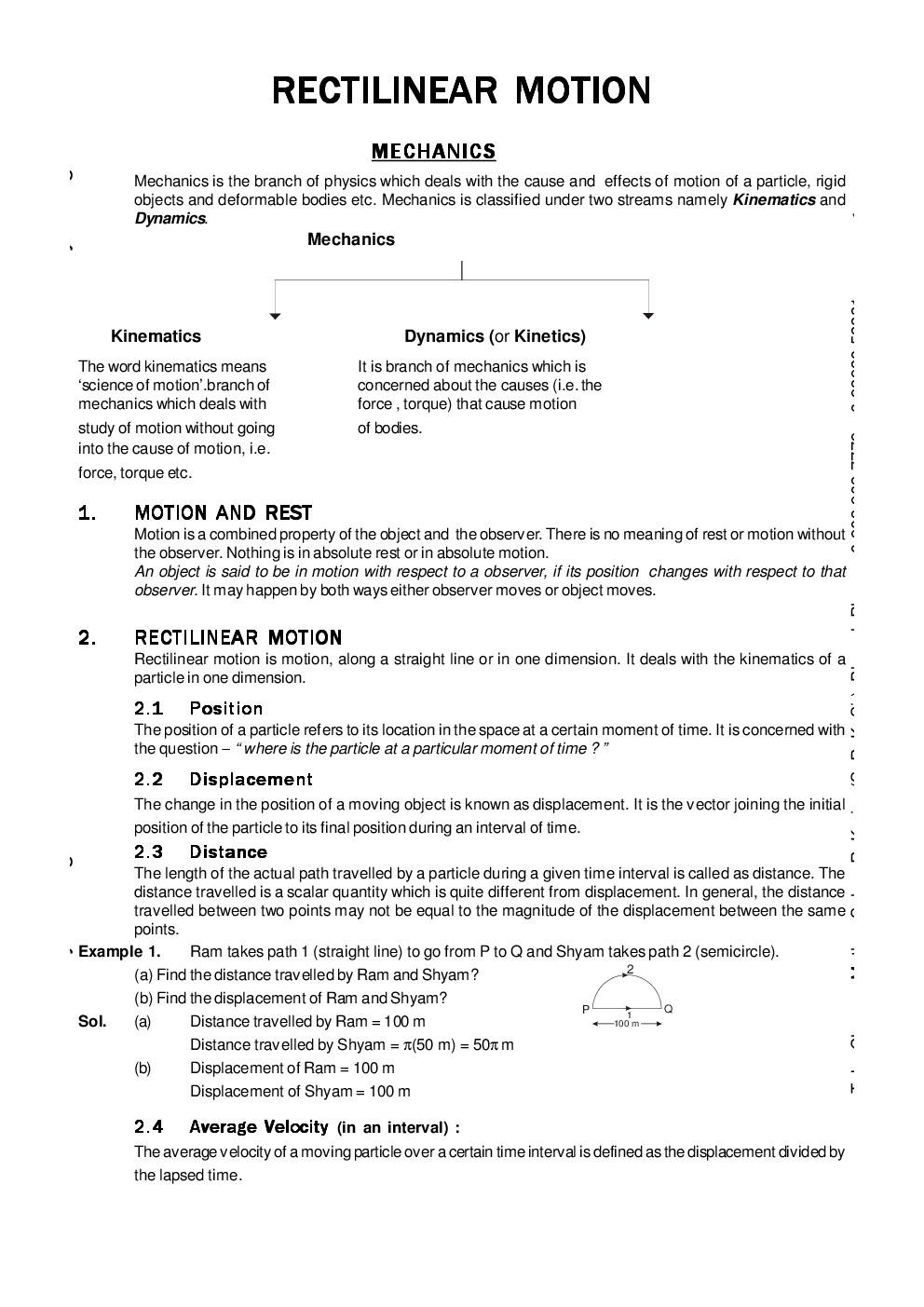 Rectilinear Motion & Vectors - Page 2