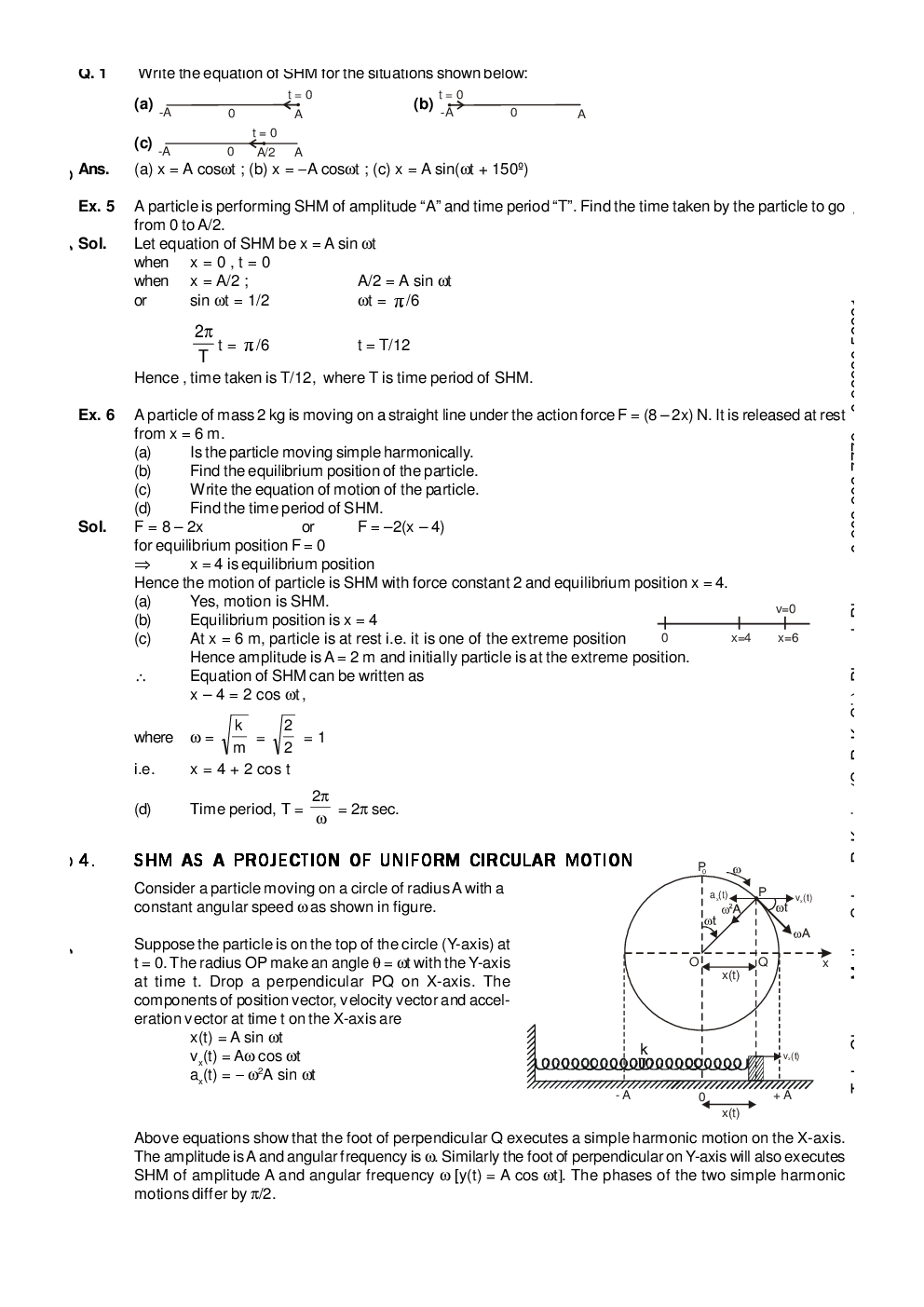 Simple Harmonic Motion (SHM) - Page 5