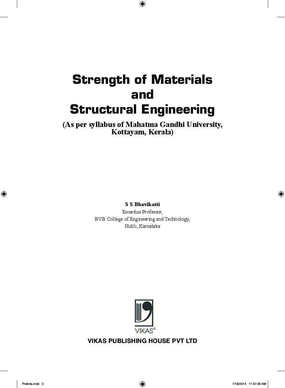 Download MG University, Kottayam Strength Of Materials And Structural