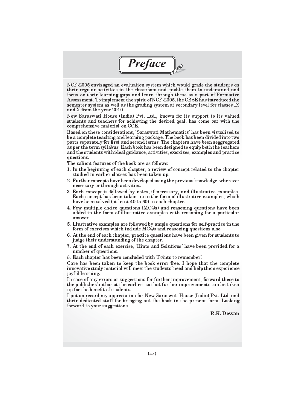 Download Saraswati Mathematics Term1 For Class IX by Rajesh K. Dewan