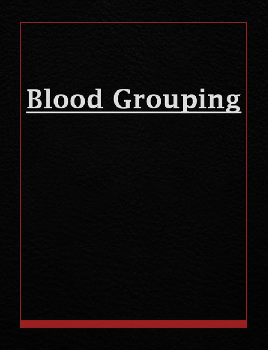 Blood Grouping - Page 1