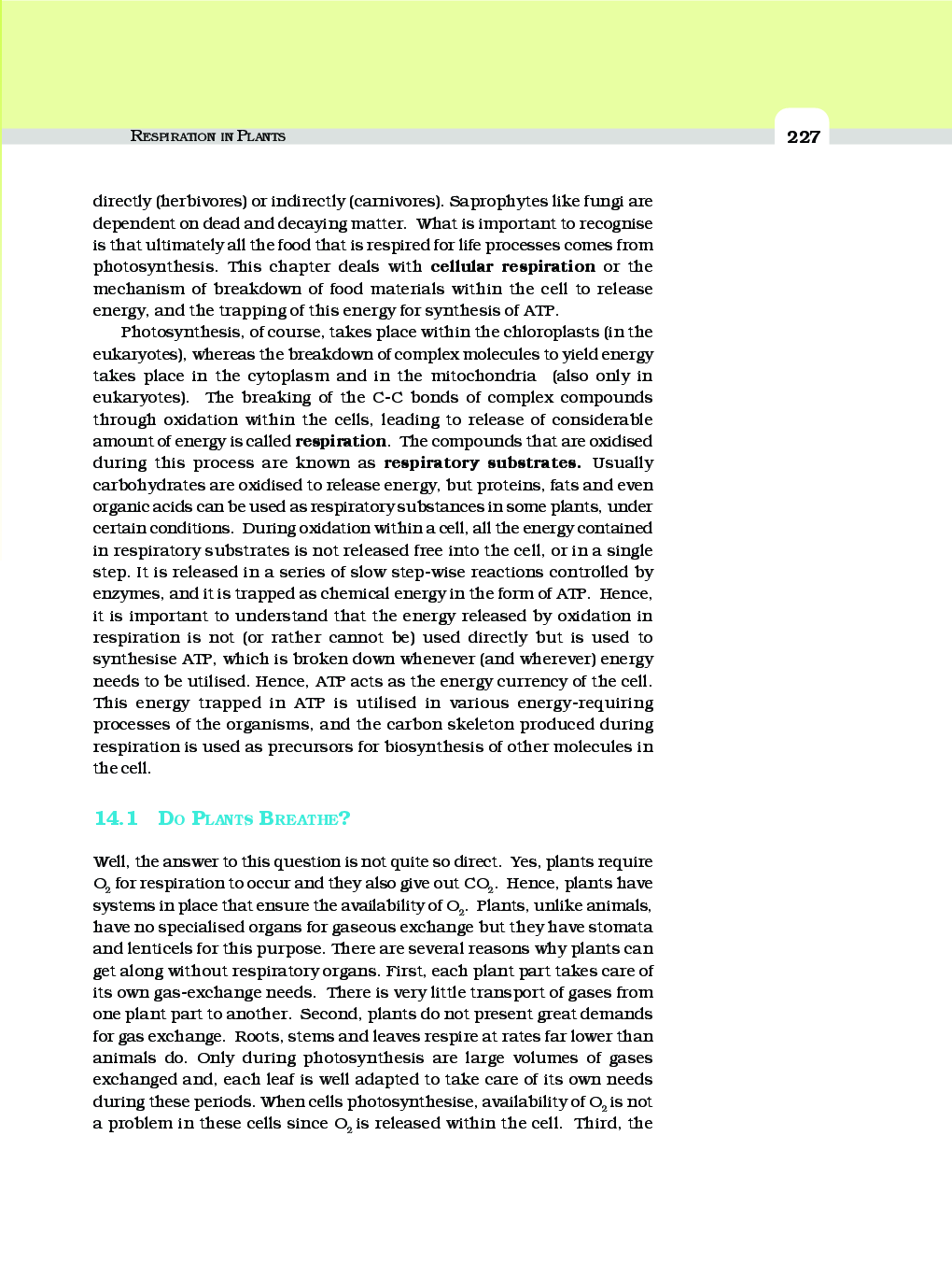 Respiration In Plants - Page 3