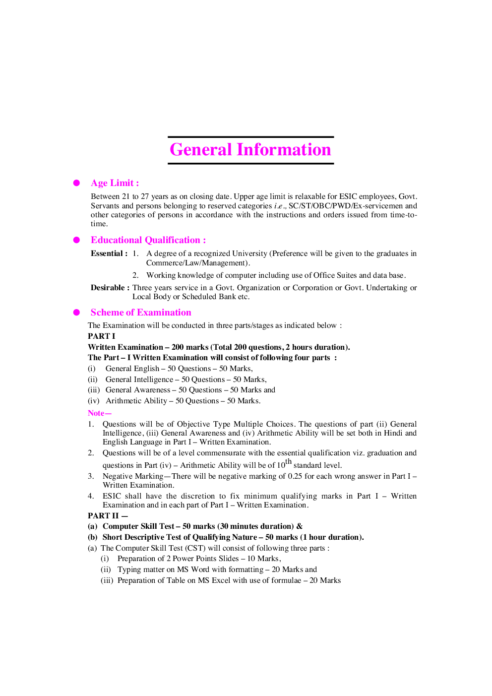 ESIC Social Security Officers/Manager Grade-II/Superintendent/Insurance Inspector Recruitment Exam. - Page 5