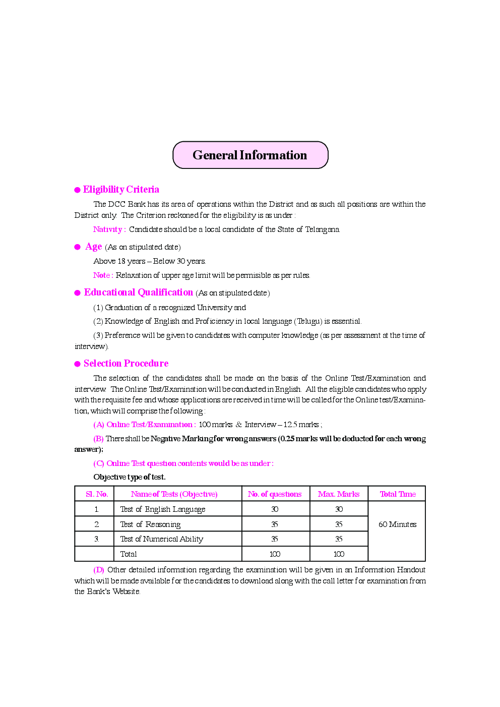 Telangana District Cooperative Central Bank  Staff Assistant / Clerk Recruitment Exam - Page 5