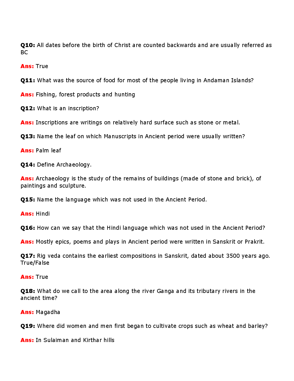 Value  Based  Questions  History  For  Class -VI - Page 3