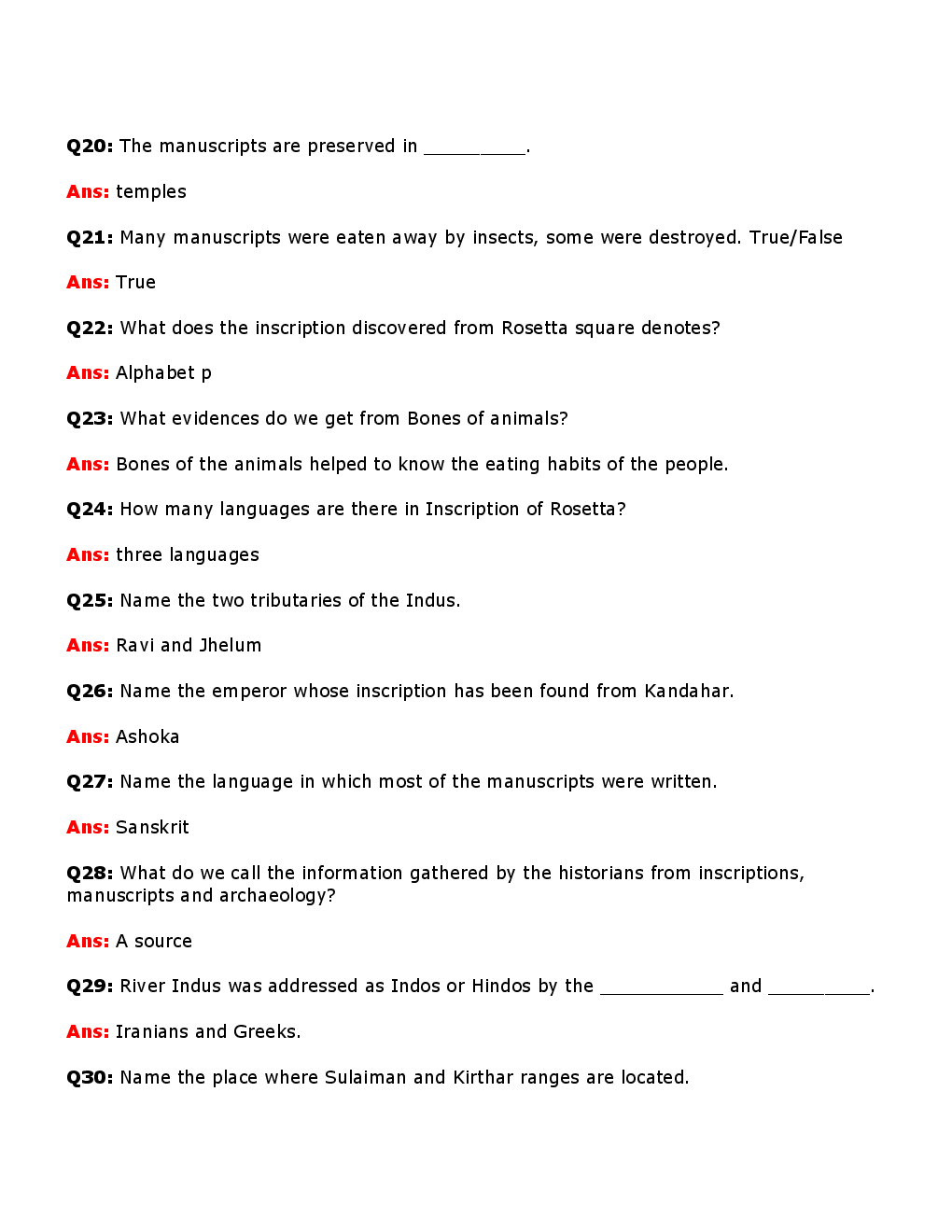 Value  Based  Questions  History  For  Class -VI - Page 4