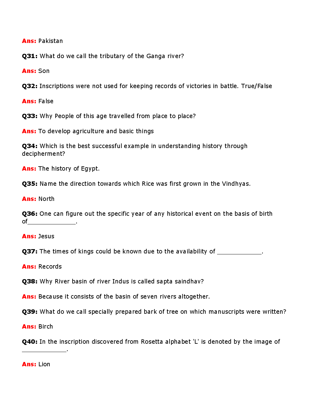 Value  Based  Questions  History  For  Class -VI - Page 5