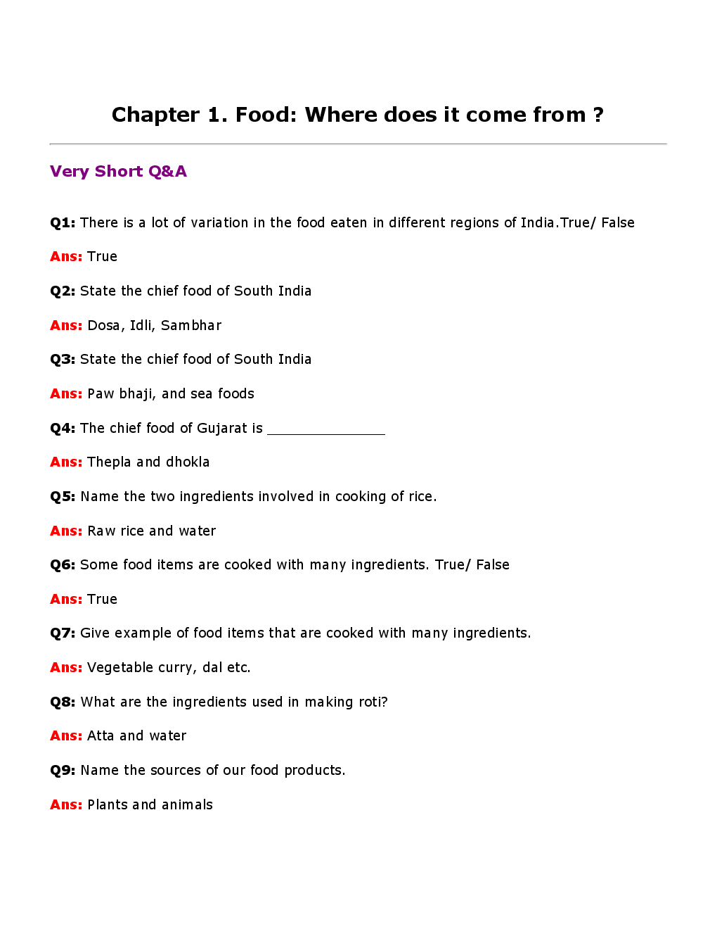 Value  Based  Questions  Science  For  Class -VI - Page 2