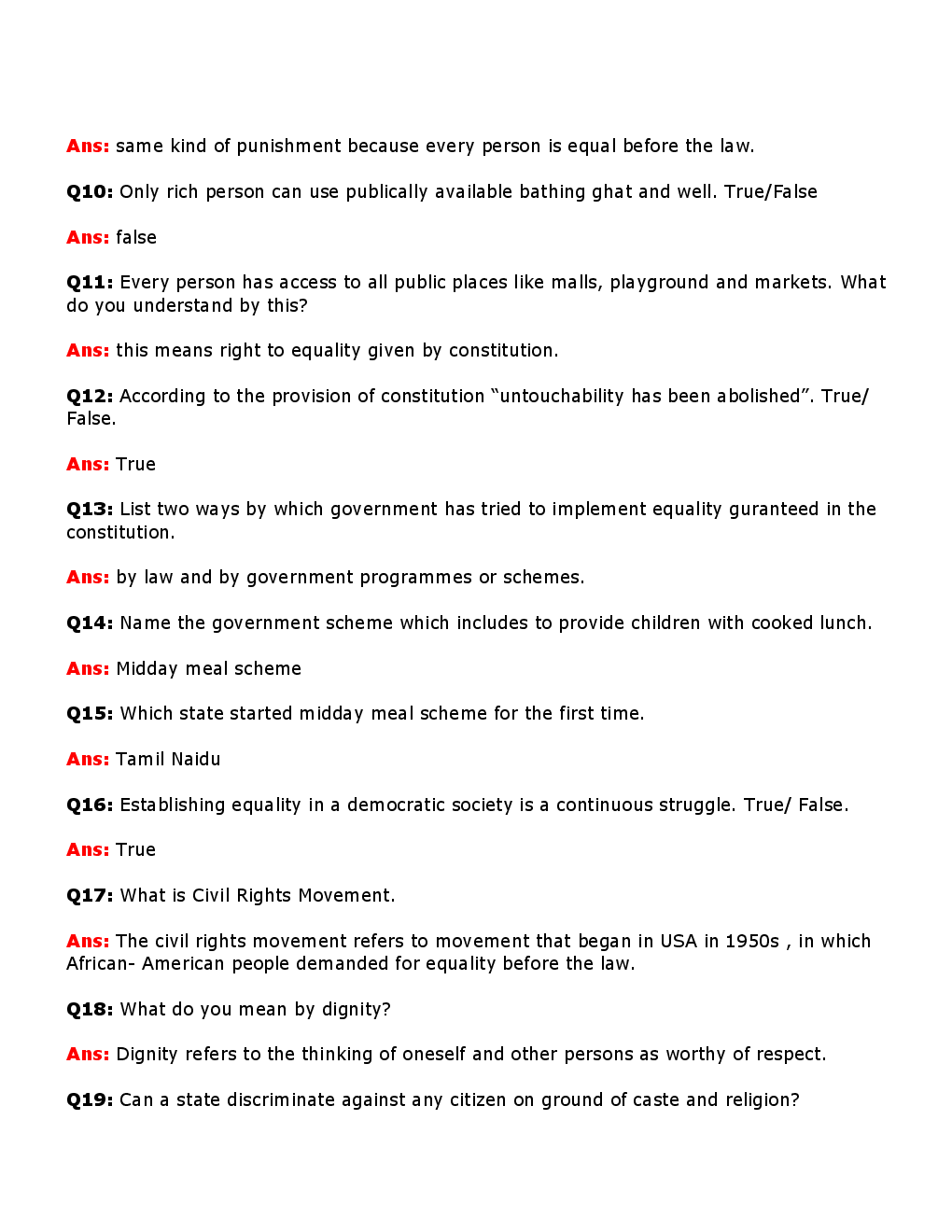 Value Based Questions Civics For Class - VII - Page 3