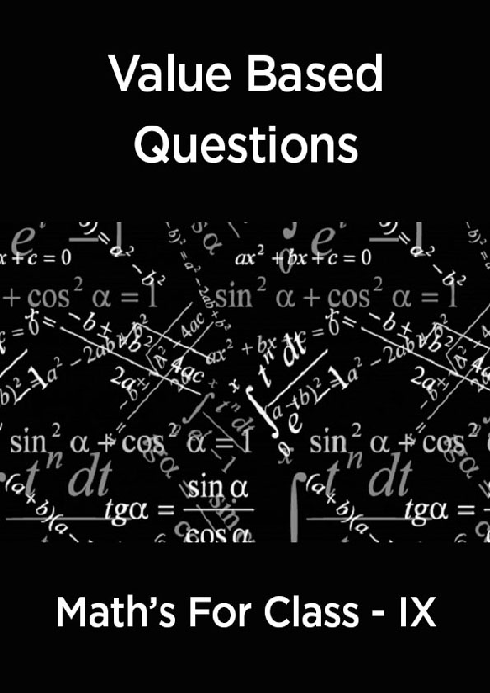 Value  Based  Questions  Math’s  For  Class -IX - Page 1