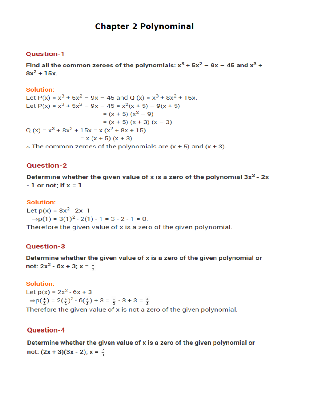 Value  Based  Questions  Math’s  For  Class -X - Page 2