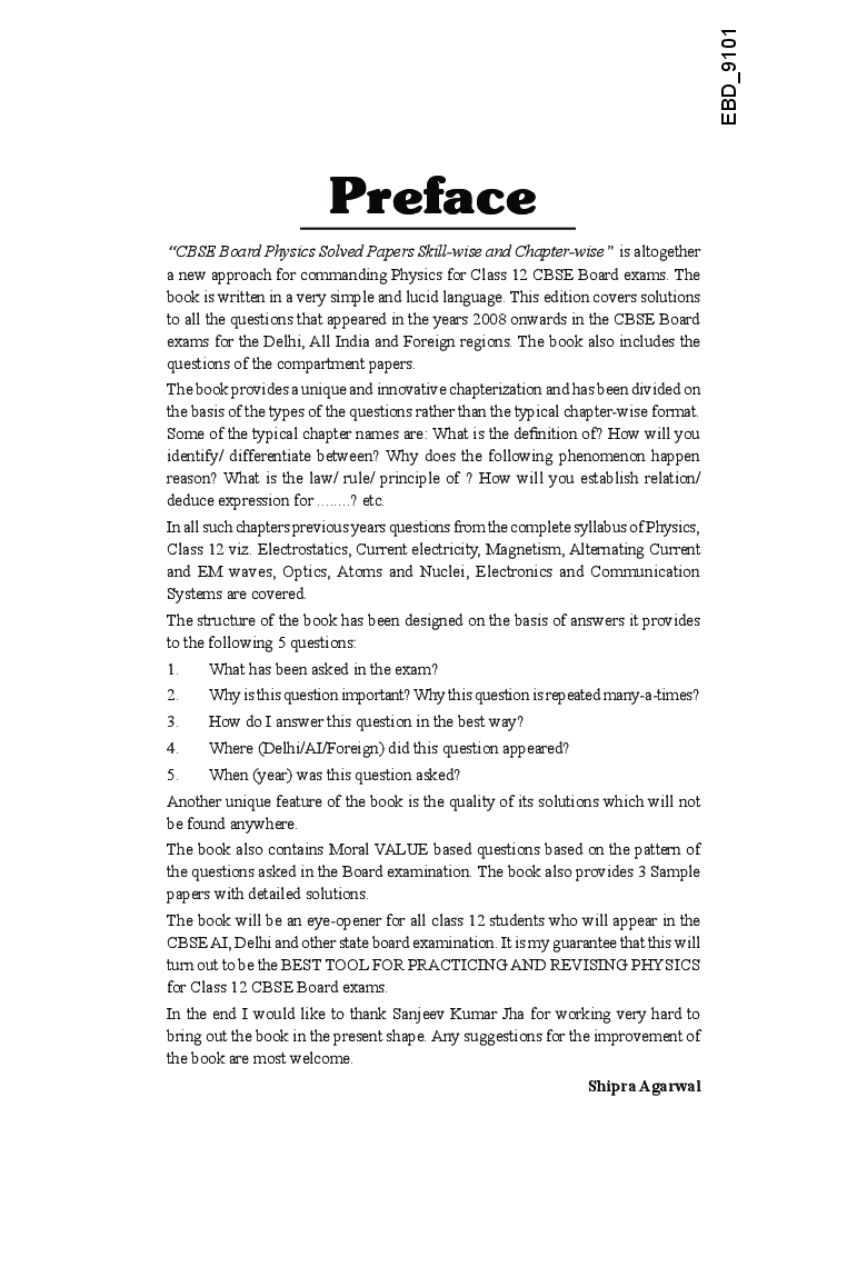 CBSE Board Skillwise & Chapterwise Solved Papers With 3 Sample Papers For Class - XII Physics - Page 5